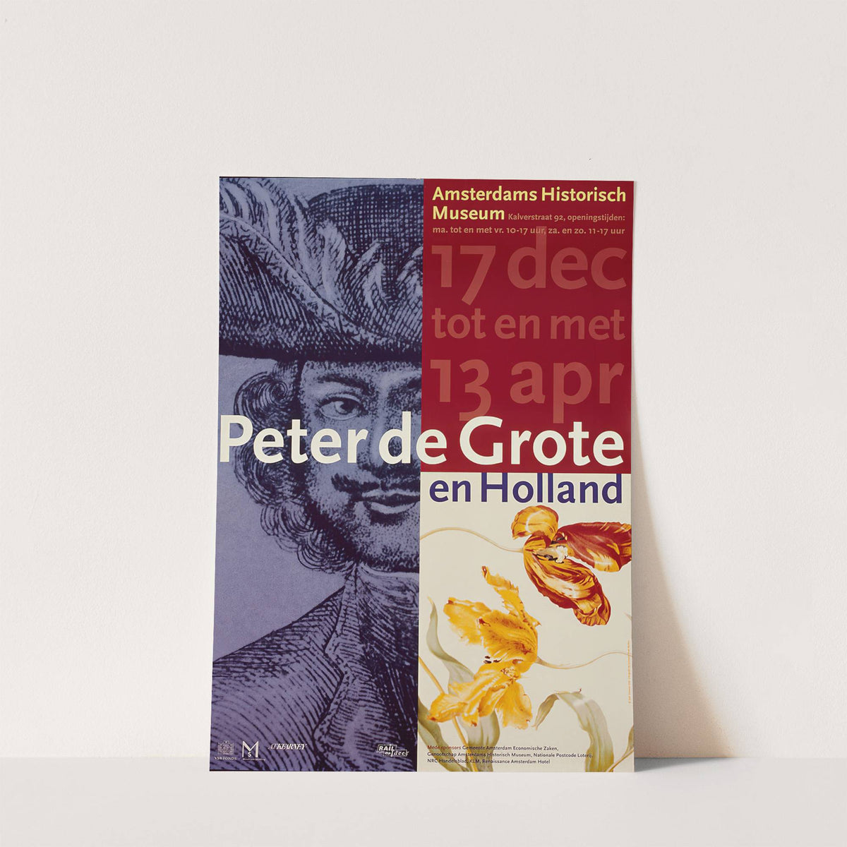 affiche voor tentoonstelling Peter de Grote en Holland (1996) by Amsterdam UNA