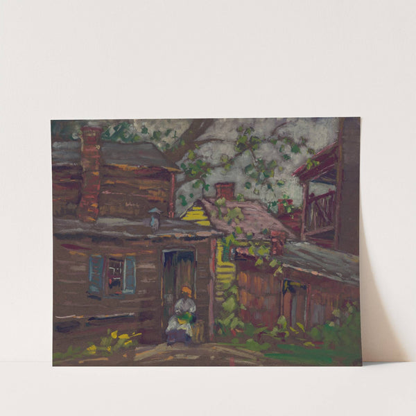 African American sitting in the doorway of a frame house in Washington DC by Susan Brown Chase