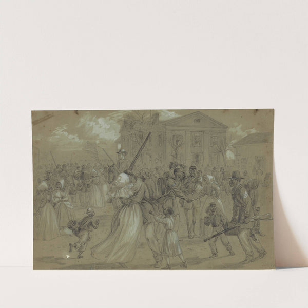 African American soldiers mustered out at Little Rock, Arkansas by Alfred Rudolph Waud