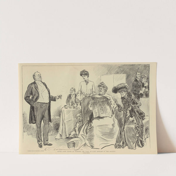 After some years of waiting, Mr. Tagg at last appears in the society columns (1900-1905) by Charles Dana Gibson