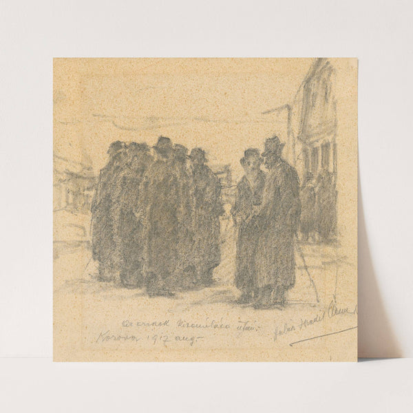 After the Retreat of the Russian Army (Group of Halič Jews) (1917) by Elemír Halász-Hradil