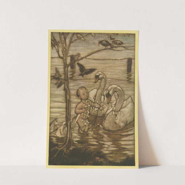 After this the birds said that they would help him no more in his mad enterprise (1913) by Arthur Rackham