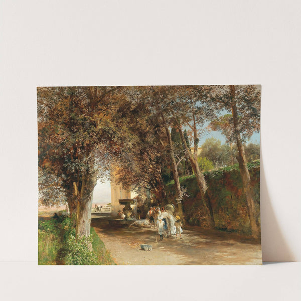 Afternoon in the park of Villa Torlonia in Frascati by Oswald Achenbach