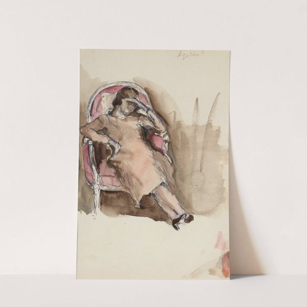 Agathe Rouart assise sur un fauteuil by Paule Gobillard