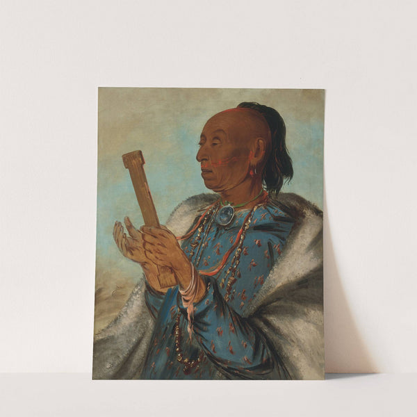 Ah-Tón-We-Tuck, Cock Turkey, Repeating His Prayer (1830) by George Catlin