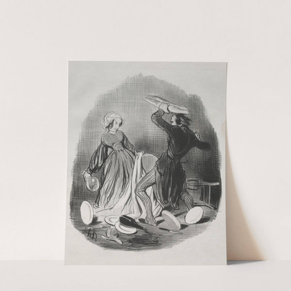 Ah! You Think Your Wife Does Not Provide Enough for You, Villain. . . . (1841) by Honoré Daumier