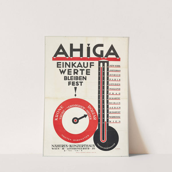 AHIGA Einkauf Werte bleiben fest! (1921) by Julius Klinger