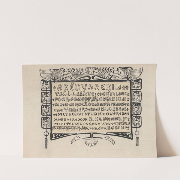 Akëdysseril, door S. Heijmans (Jr.) by Jacob Pieter van den Bosch