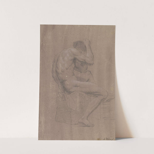 Akt eines sitzenden Mannes, im Profil nach rechts by Bernhard von Neher the elder