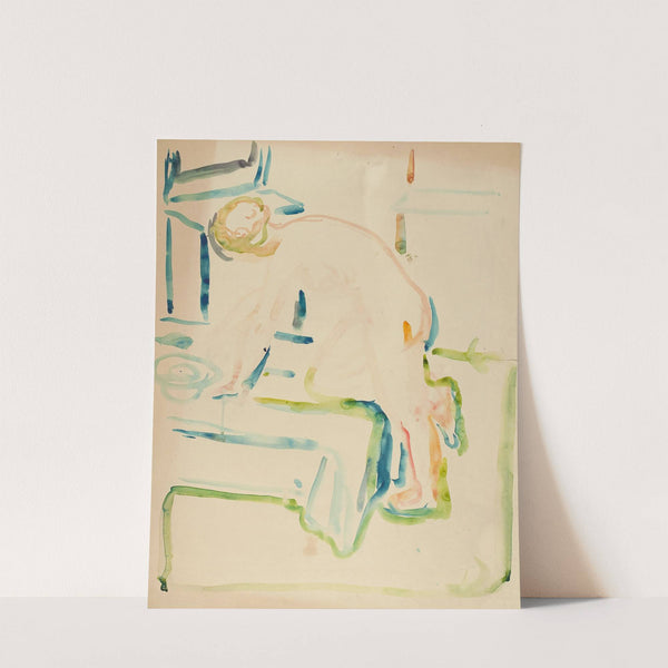 Akt med kne på seng (1918-1920) by Edvard Munch