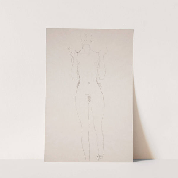 Akt mit erhobenen Unterarmen by Gustav Klimt