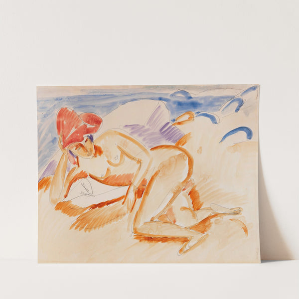 Akt mit rotem Hut (1912) by Ernst Ludwig Kirchner