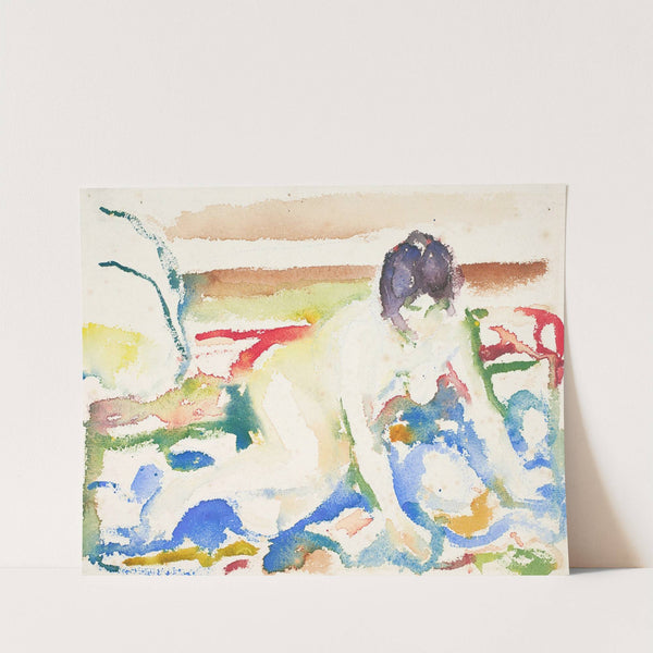 Akt på mønstret teppe (1919-1920) by Edvard Munch