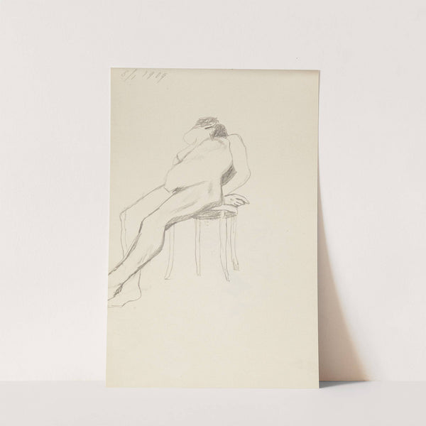 akt półleżącej na krześle kobiety (1909) by Adolf Sternschuss