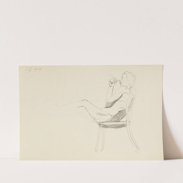 akt siedzącego mężczyzny (1909) by Adolf Sternschuss