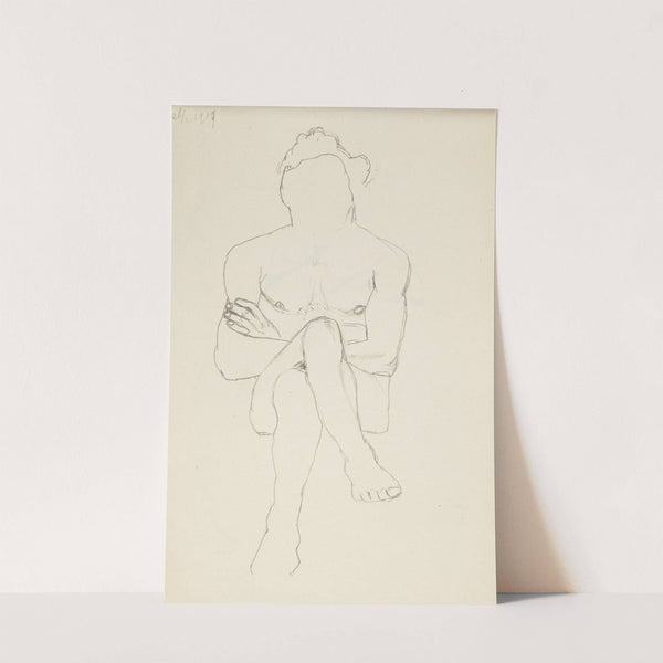 akt siedzącego mężczyzny (1909) by Adolf Sternschuss