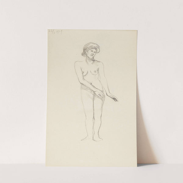 akt stojącej kobiety zasłaniającej biodra prawą ręką (1909) by Adolf Sternschuss