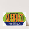 Al-Fru-Co Citrus Label (1930-1950)