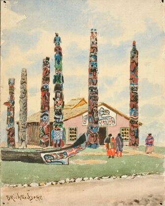 Alaska Building With Totems At St. Louis Exposition — size preview