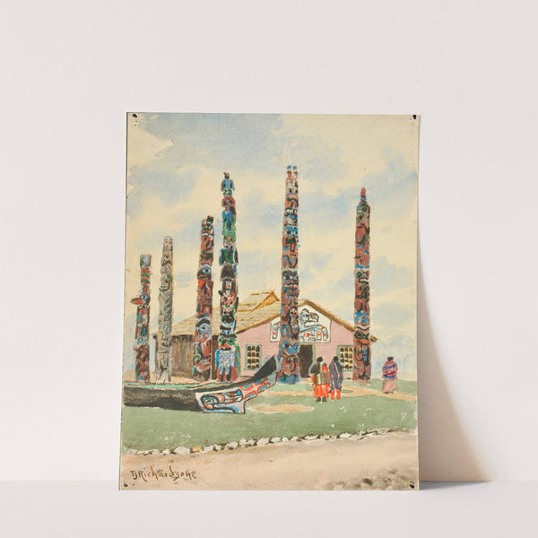 Alaska Building With Totems At St. Louis Exposition by Theodore J. Richardson