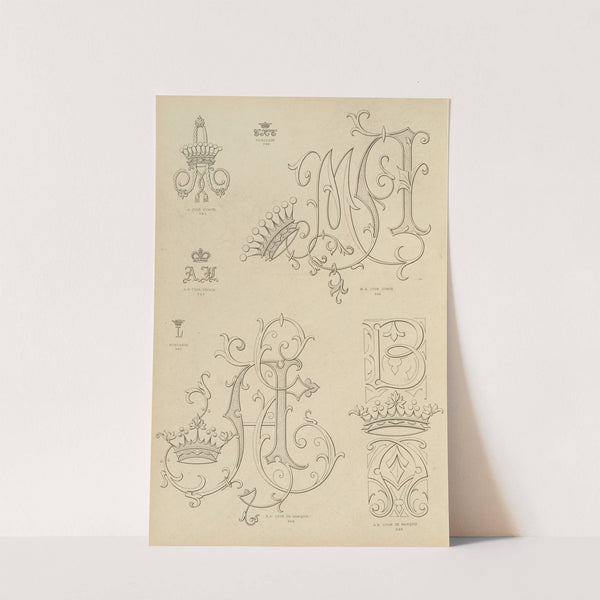 Album de chiffres & monogrammes couronnes de noblesse, françaises et etrangères Pl.086 by Ch Crouvezier