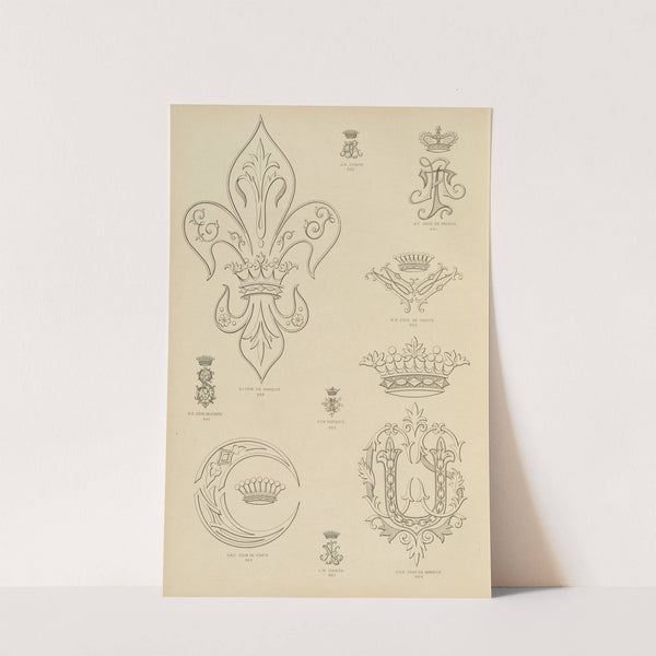 Album de chiffres & monogrammes couronnes de noblesse, françaises et etrangères Pl.088 by Ch Crouvezier