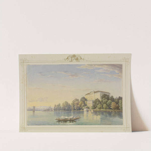 Album der Insel Mainau; Ansicht des Schlosses vom See her by Carl Ludwig Frommel