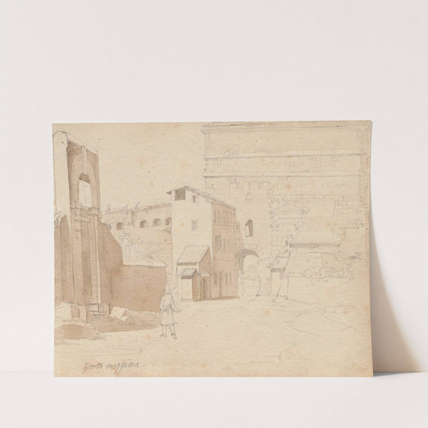 Album with Views of Rome and Surroundings, Landscape Studies, page 11a: "Porta Maggiore" by Franz Johann Heinrich Nadorp