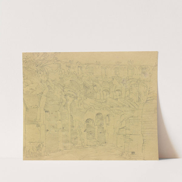 Album with Views of Rome and Surroundings, Landscape Studies, page 12a: Roman ruins by Franz Johann Heinrich Nadorp