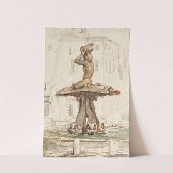 Album with Views of Rome and Surroundings, Landscape Studies, page 17a: Roman Fountian by Franz Johann Heinrich Nadorp