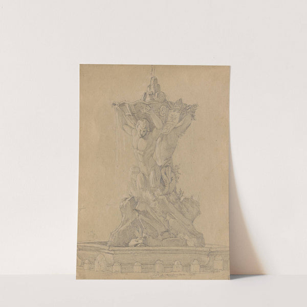 Album with Views of Rome and Surroundings, Landscape Studies, page 21a: Roman Fountian by Franz Johann Heinrich Nadorp