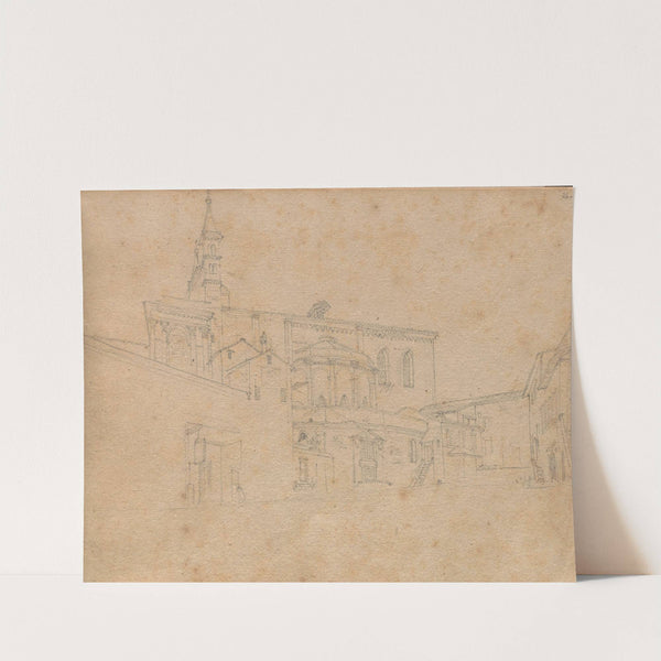 Album with Views of Rome and Surroundings, Landscape Studies, page 26a: Roman Architectural View by Franz Johann Heinrich Nadorp