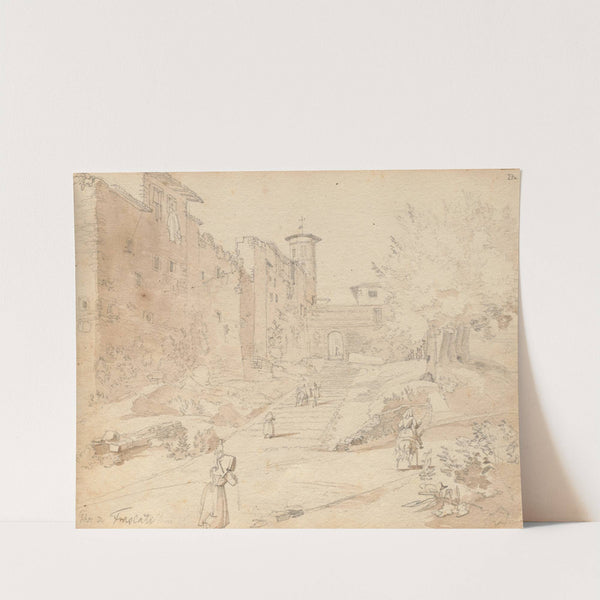 Album with Views of Rome and Surroundings, Landscape Studies, page 27a: "Frascati" by Franz Johann Heinrich Nadorp
