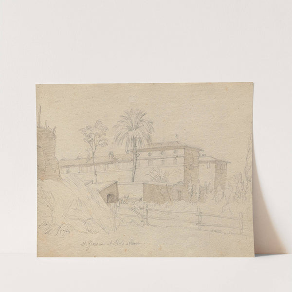 Album with Views of Rome and Surroundings, Landscape Studies, page 38a: :St. Giovanni e Paolo, Rome" by Franz Johann Heinrich Nadorp