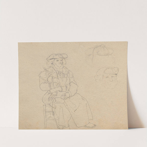 Album with Views of Rome and Surroundings, Landscape Studies, page 38b: Figure Study by Franz Johann Heinrich Nadorp