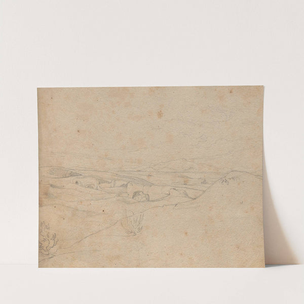 Album with Views of Rome and Surroundings, Landscape Studies, page 40a: Roman Landscape by Franz Johann Heinrich Nadorp