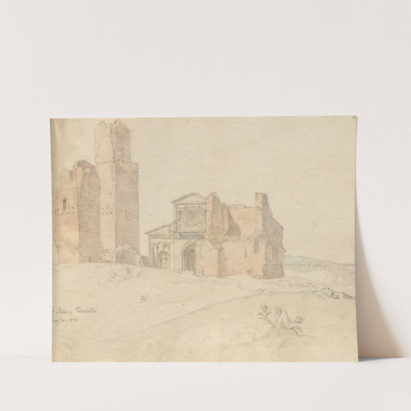 Album with Views of Rome and Surroundings, Landscape Studies, page 41a: "St. Pietro, Toscanella" by Franz Johann Heinrich Nadorp