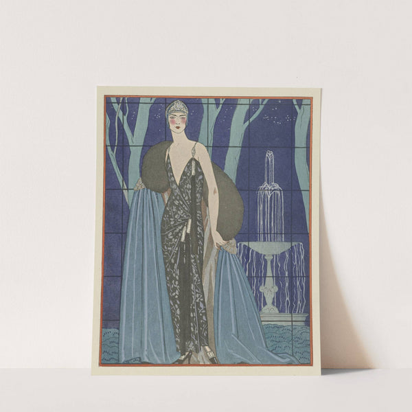 Alcyone ; Robe et manteau du soir, de Worth (1923) by George Barbier