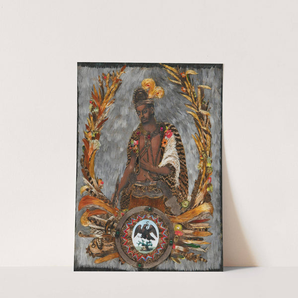 Alegoría De La Patria Con Retrato Del Emperador Moctezuma by Mexican School