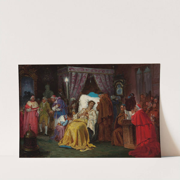 Aleksander Sobieski on his deathbed in Rome in 1714 by Ludwik Wiesiołowski