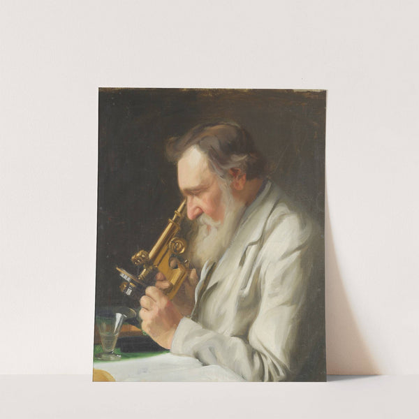 Alex Niskov with a microscope by Bernhard Österman