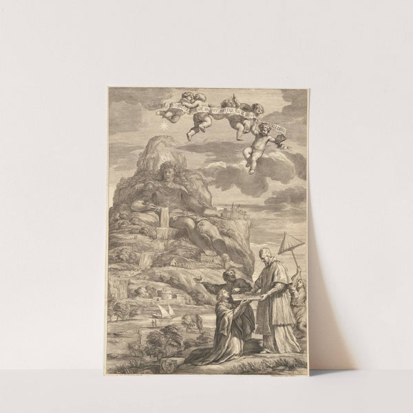 Alexander the Great Carved Into Mount Athos (Nomen idem, at maior virtus, facit ausibus artem) (1666) by François Spierre