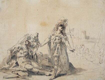 Alexander vor dem Körper des Darius