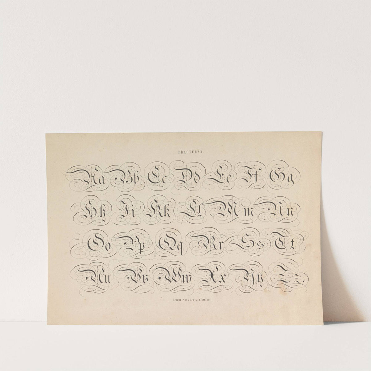 Alfabet in Fraktur Fracturen (1855) by Pieter Wilhelmus van de Weijer