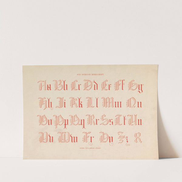 Alfabet in Gotiek Oud gothisch kerkschrift (1855) by Pieter Wilhelmus van de Weijer