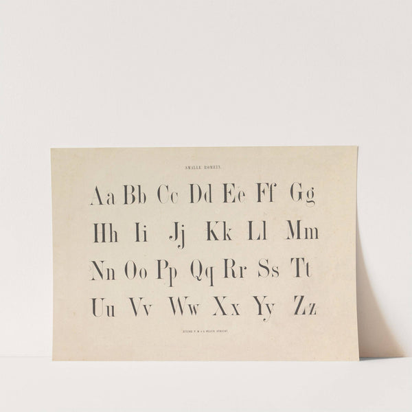 Alfabet in Romein Smalle romein (1855) by Pieter Wilhelmus van de Weijer