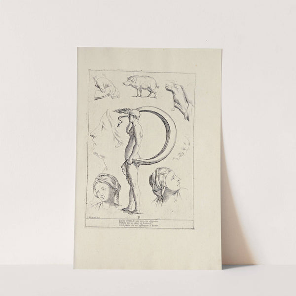 Alfabeto in sogno Pl.16 by Giuseppe Maria Mitelli