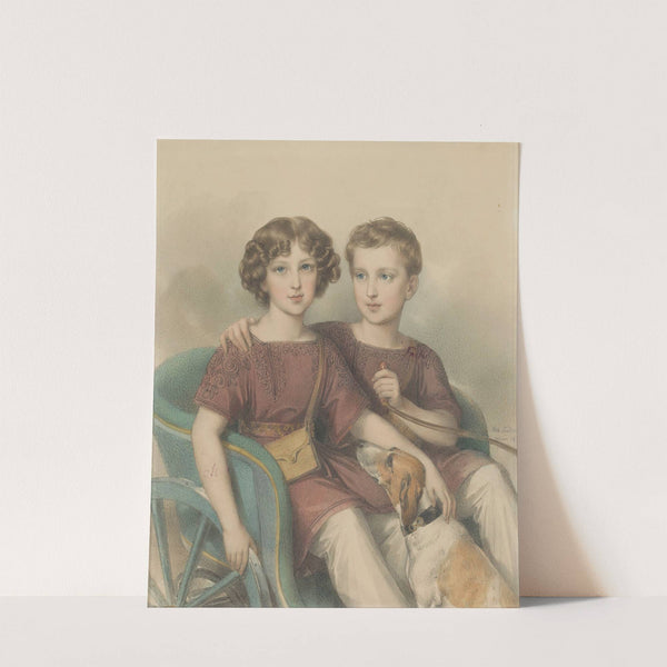 Alfred and Adam Potocki as boys sitting in a carriage (1831) by Johann Nepomuk Ender