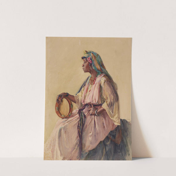 Algerische Tänzerin mit und Tambourin by Alphonse Birck