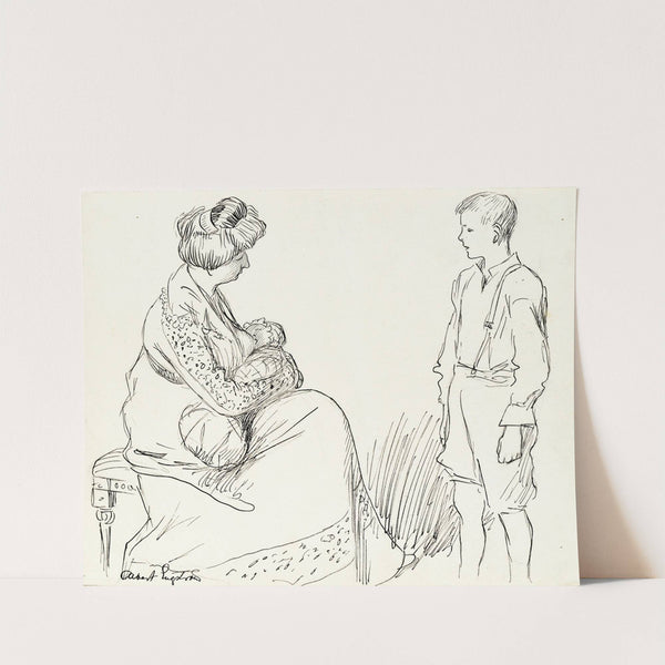 Algot Views His Little Sister (1906) by Albert Engström